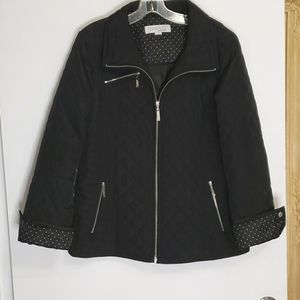 Ellen Tracy Quilted Black Jacket EUC L